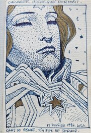 Jean Giraud - 1984 - "Chevalier Cosmique" dormait - Original Illustration
