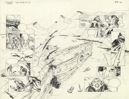 Nicolas Mitric - Album "Kookaburra Universe" - Planche 38 et 39 du Tome 01 +  Crayonné préparatoire - Planche originale