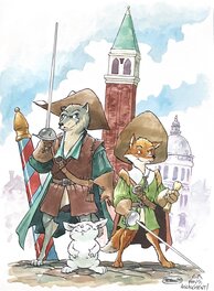 Jean-Luc Masbou - Jean-Luc Masbou De cape et de Crocs - Original Illustration