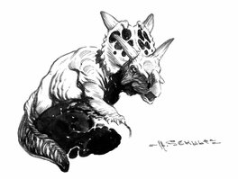 Mark Schultz - Chasmosaurus - Illustration originale