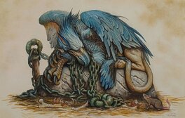 Justin Gerard - Sleeping Gryphon - Illustration originale