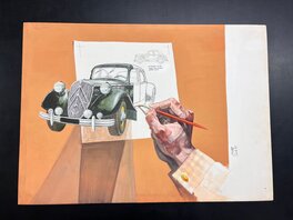 Enea Riboldi - Citroën Traction Avant 15/51 scala 1/24 - 1979 - Illustration originale