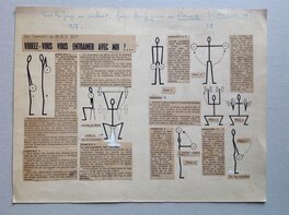 La Planche en + dans ce Lot ( du RANCHO 14 ) , Texte collés (imprimé) ... et encre de chine pour le Bonhomme ... La Planche en + dans ce Lot ( du RANCHO 14 ) , Texte collés (imprimé) ... et encre de chine pour le Bonhomme ...