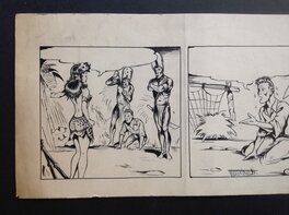 Detail de la première Case avec la Pin up ... , et signature de Mouminoux a L'encre dans la 2eme ... Detail de la première Case avec la Pin up ... , et signature de Mouminoux a L'encre dans la 2eme ...