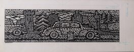 Eddy Ryssack - Automobiles et paysage - Original Illustration