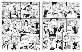 Jordi Bernet - Bernet : Claire de Nuit gag n° 1105 (planches 1 et 2) - Planche originale