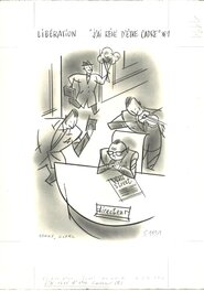Serge Clerc - (1991) Serge Clerc - J'ai rêvé d'être cadre - Libération - Original Illustration