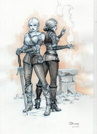 Drazen Kovacevic - Ciri et Yennefer - Illustration originale