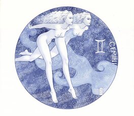 Milo Manara - Milo Manara - Gemini calendar illo - published - Illustration originale