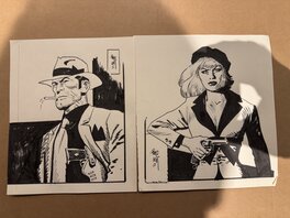 Jordi Bernet - Bernet BONNIE AND CLYDE DOUBLE DESSIN ORIGINAL - Illustration originale