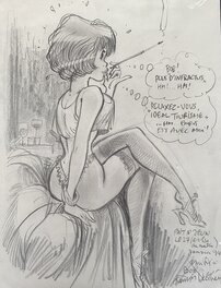 François Walthéry - François Walthéry, illustration originale, Natacha, "Plus d'Infractus, Idéal Tourisme". - Illustration originale