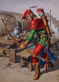 Juan Vilajoana - Vilajoana Juan Robin des Bois Oliver 9 Album et 71 ! ,Couverture Originale Couleur Directe Gouache 1962 Rare - Couverture originale