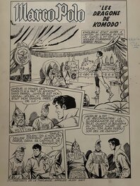 Enzo Chiomenti - Chiomenti, Marco Polo, les dragons de Komodo, page de titre, Dorian#21, 1961. - Comic Strip