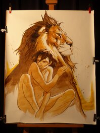 Frank Pé - Fresque Manon et le lion - Planche originale