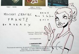 Dédicace du Scénariste signée : Robledo 2010  BORDEAUX