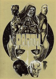 Philippe Bringel - Star wars - les Darth ( promo de Noël) - Illustration originale