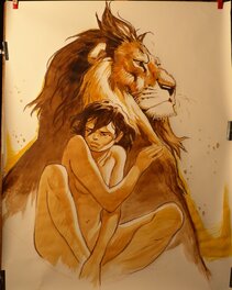 Frank Pé - Fresque Manon et le lion - Planche originale