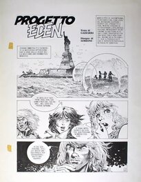 Emiliano Simeoni - Page titre de l'épisode 11 de Progetto Eden (Lanciostory 22 de 1983) - Planche originale