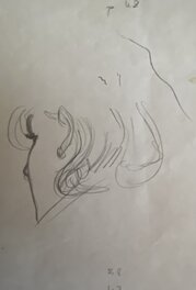 Jean-Pierre Gibrat - Jean-Pierre Gibrat, illustration originale, portrait de Cécile, "Le Sursis". - Original art