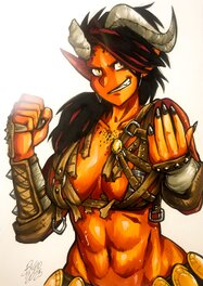Bigio - Karlach: Come on! - Original Illustration