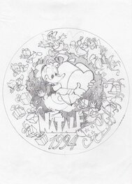 Giorgio Cavazzano - Christmas plate illustration - 1994 - Illustration originale