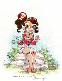 Dan Verlinden - Le petit Spirou : Mlle Chiffre - Illustration originale