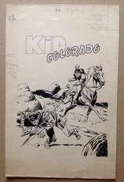 La Couverture originale du PF Kid Colorado 23 au format entier de 16,5 X 25 Cm , Éo Bd Petit Format S.E.R 1957