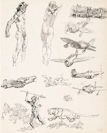 Frank Frazetta - Sketch Studies, Sheet 14 - Planche originale