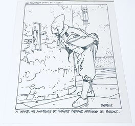 Overlay with Moebius Hand-inked Lines and Signature