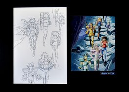 Jérôme Alquié - Chevaliers Zodiaque - Bronzes - Planche originale