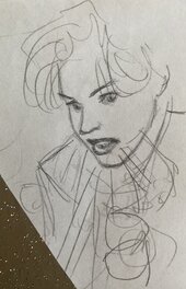 Jean-Pierre Gibrat - Jean-Pierre Gibrat, croquis original préparatoire, Cécile, "Le Sursis". - Œuvre originale