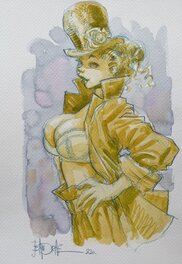 Jean-Baptiste Andréae - Manie Ganza circus girl - publié pour marque page - Original Illustration