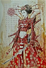 Olivier Ledroit - Divas / Guerrière Steampunk - Original Illustration