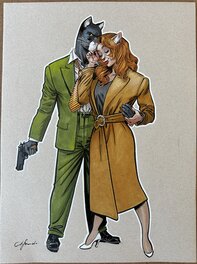 Juanjo Guarnido - Blacksad and Natalia - Illustration originale