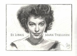 Thomas Haller Buchanan - Ava Gardner Ex Libris - Original Illustration