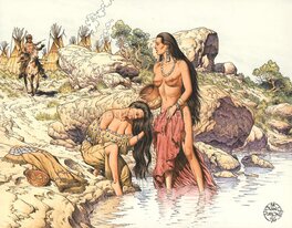 Michel Blanc-Dumont - Le bain - Illustration originale