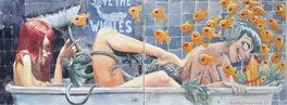 Arthur De Pins - Un bain de tentations - Original Illustration