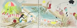 Clémence Monnet - La piscine - Original Illustration