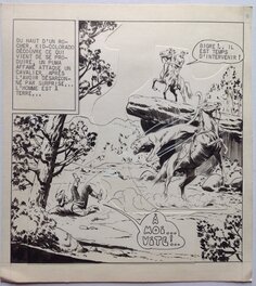 Fergal (Gallieno Ferri - Atelier Chott) Kid Colorado Planche Originale 13 Cheval Puma ,petit format RANCHO SPECIAL 13 Bd 1958