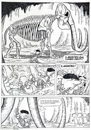 Lino Landolfi - Piccolo Dente "Il mostro della caverna" - Illustration originale