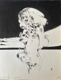Jean-Claude Hadi - Femme debout - Illustration originale