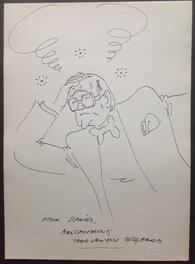 Theo van den Boogaard - Theo Van den Boogaard Belle et Rare Dédicace Héros Bd Léon Le Terreur Leon Van Oukel ,Albin Michel BD Feuille Année 1984 Ou 85 - Dédicace