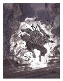 Sébastien Vastra - Jim Hawkins Escape - Illustration originale