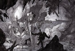 Sébastien Vastra - La grotte - Illustration originale
