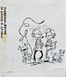 André Franquin - 1966 - La bande à Spirou , le Quatuor - Illustration originale