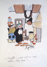 Maurice Julhès - Le palais - Illustration originale