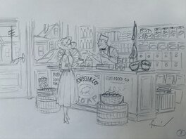 Cyril Bonin - Etude pour « La poursuite du Bonheur » - Illustration originale