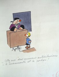 Maurice Julhès - Antédiluviens - Illustration originale