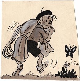 Raymond Macherot - Illustration dans journal Tintin - Planche originale