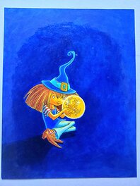 Cécile Chicault - illustration inédite de  ZELIE   T1 L'APPRENTIE SORCIERE  couleur directe - Original Illustration